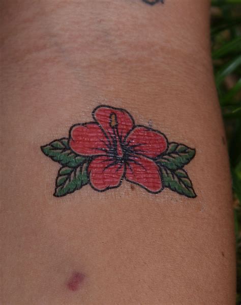 traditional hibiscus tattoo